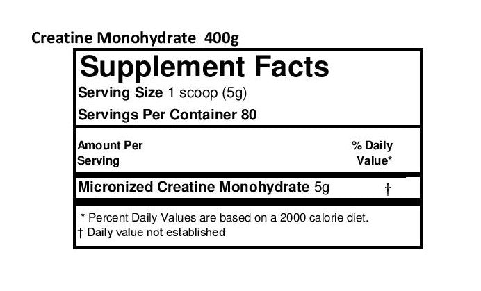 Micronized Creatine Monohydrate 400g – American Fit Nutrition